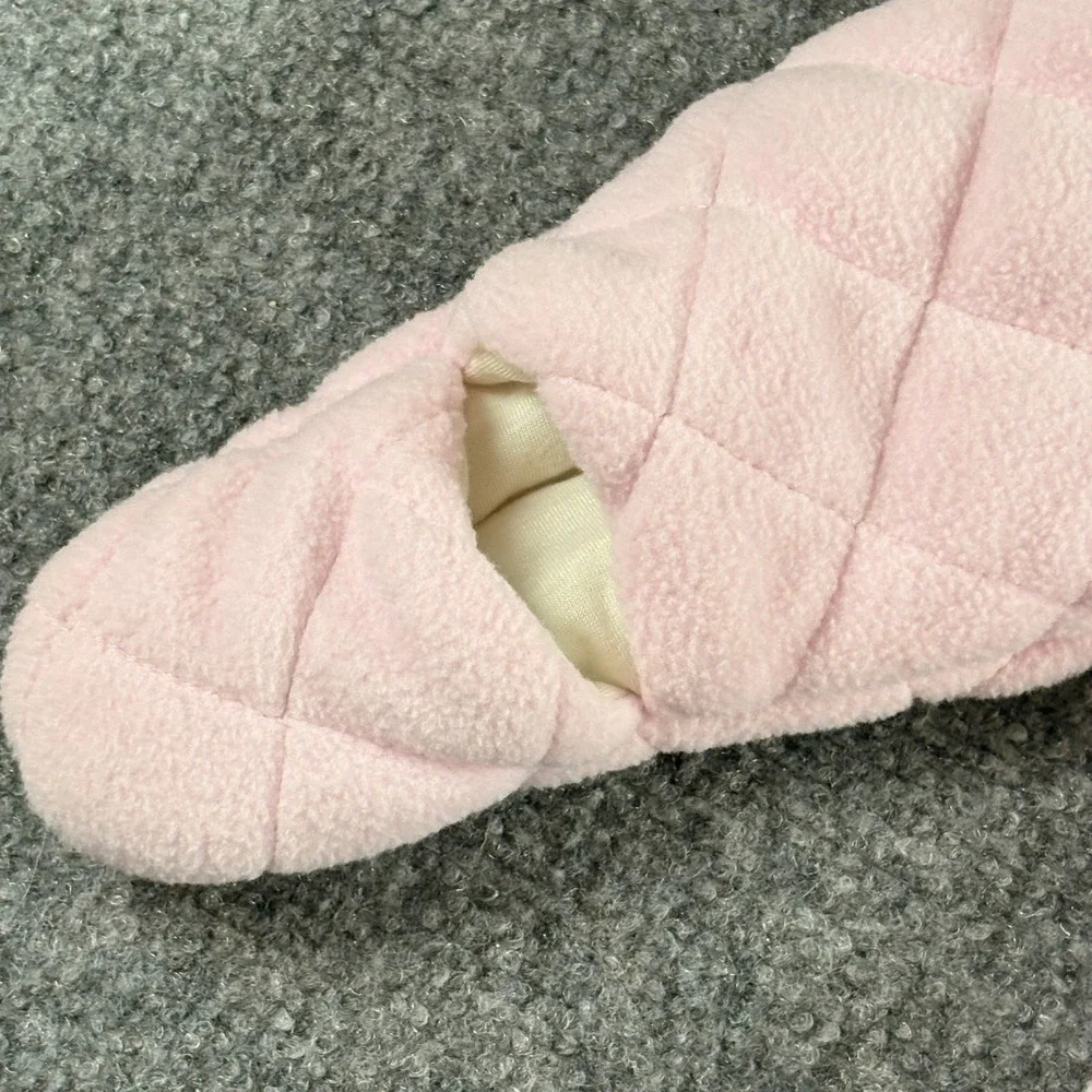 Wippette Bunting Snowsuit Baby Girl 3/6M Pink‎ Quilted Fleece Teddy Bear Hooded